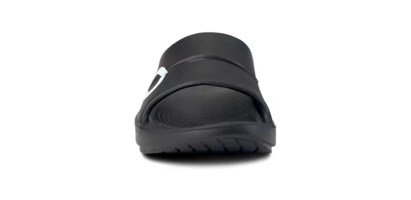 Sandalia Unisex OOFOS Recovery Ooahh Sport Negro Blanco - Imagen 3